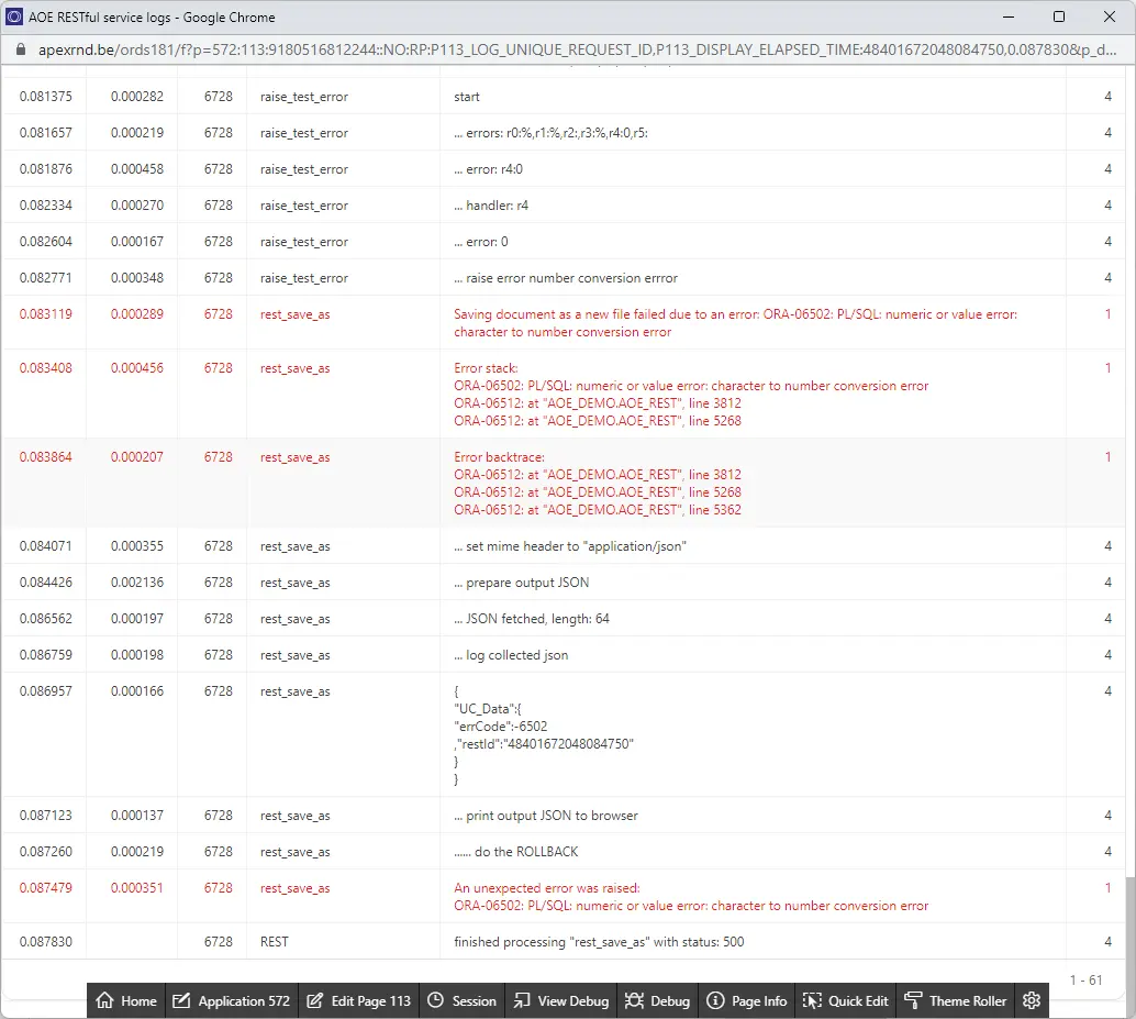 Error handling Details